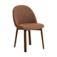 Kave Home Meila eetkamerstoel chenille Terracotta donker hout