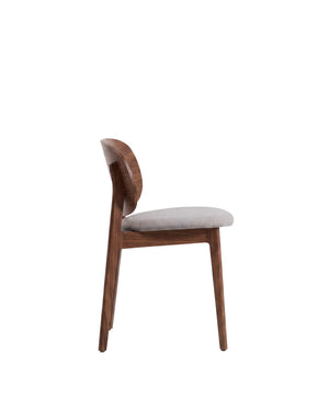 Kave Home Ludara eetkamerstoel chenille Grijs/Bruin