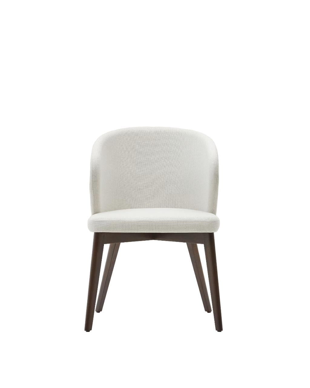 Kave Home Darice eetkamerstoel chenille Beige walnoot