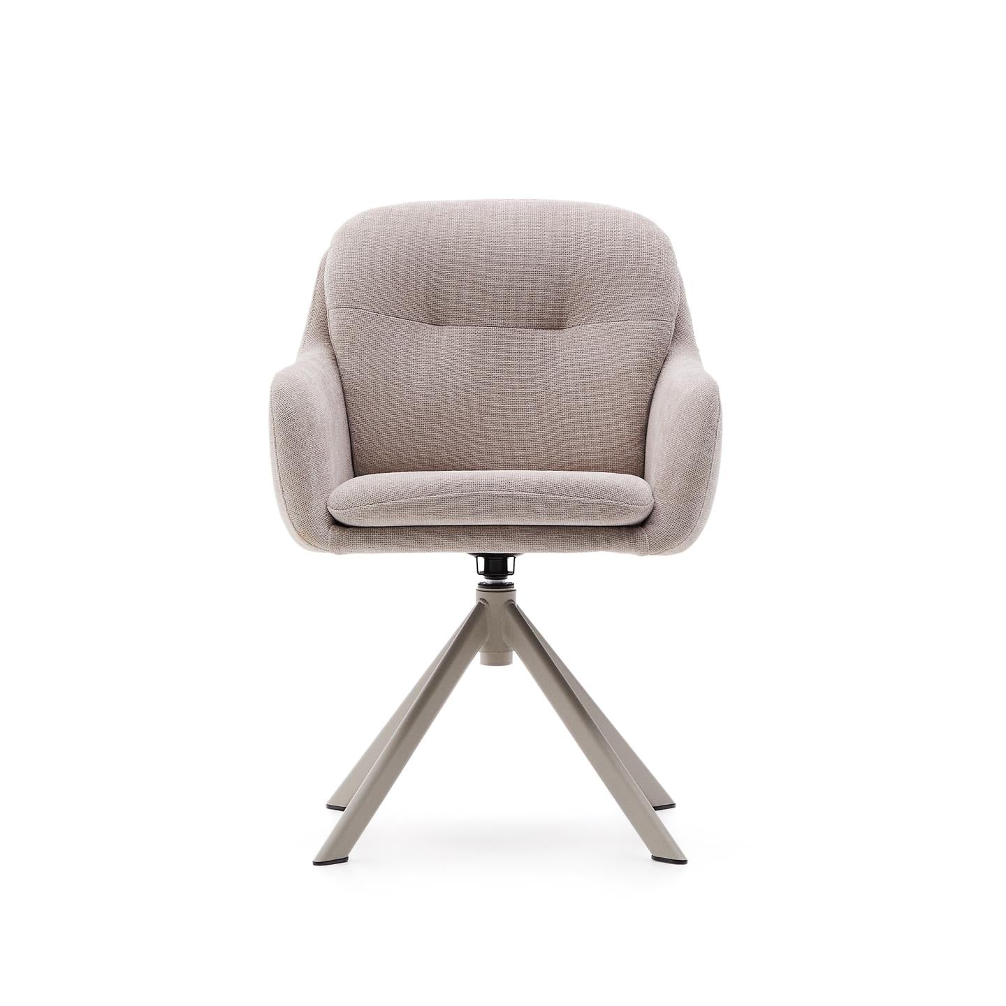 Kave Home Lexa eetkamerstoel draaibaar chenille Beige