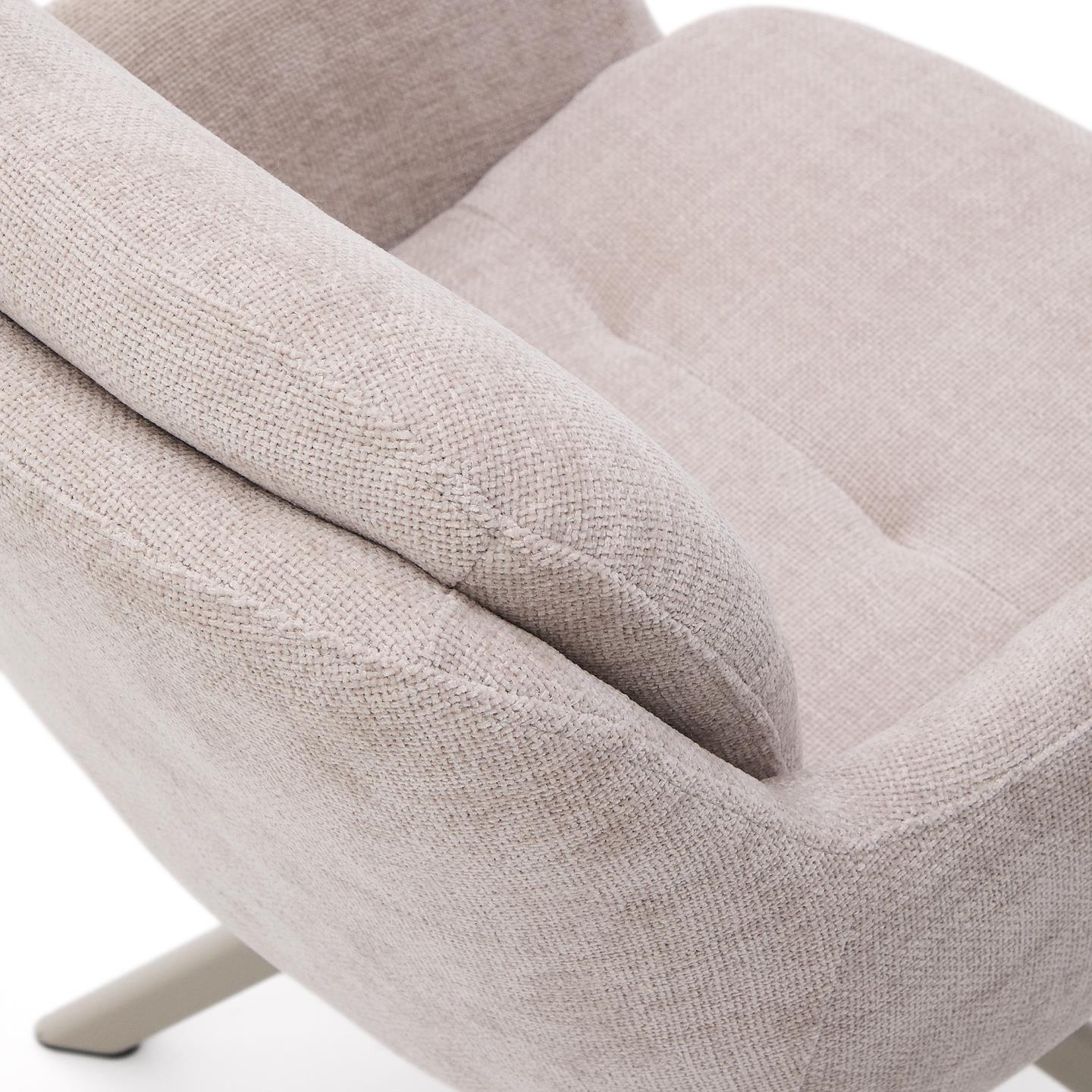 Kave Home Lexa eetkamerstoel draaibaar chenille Beige