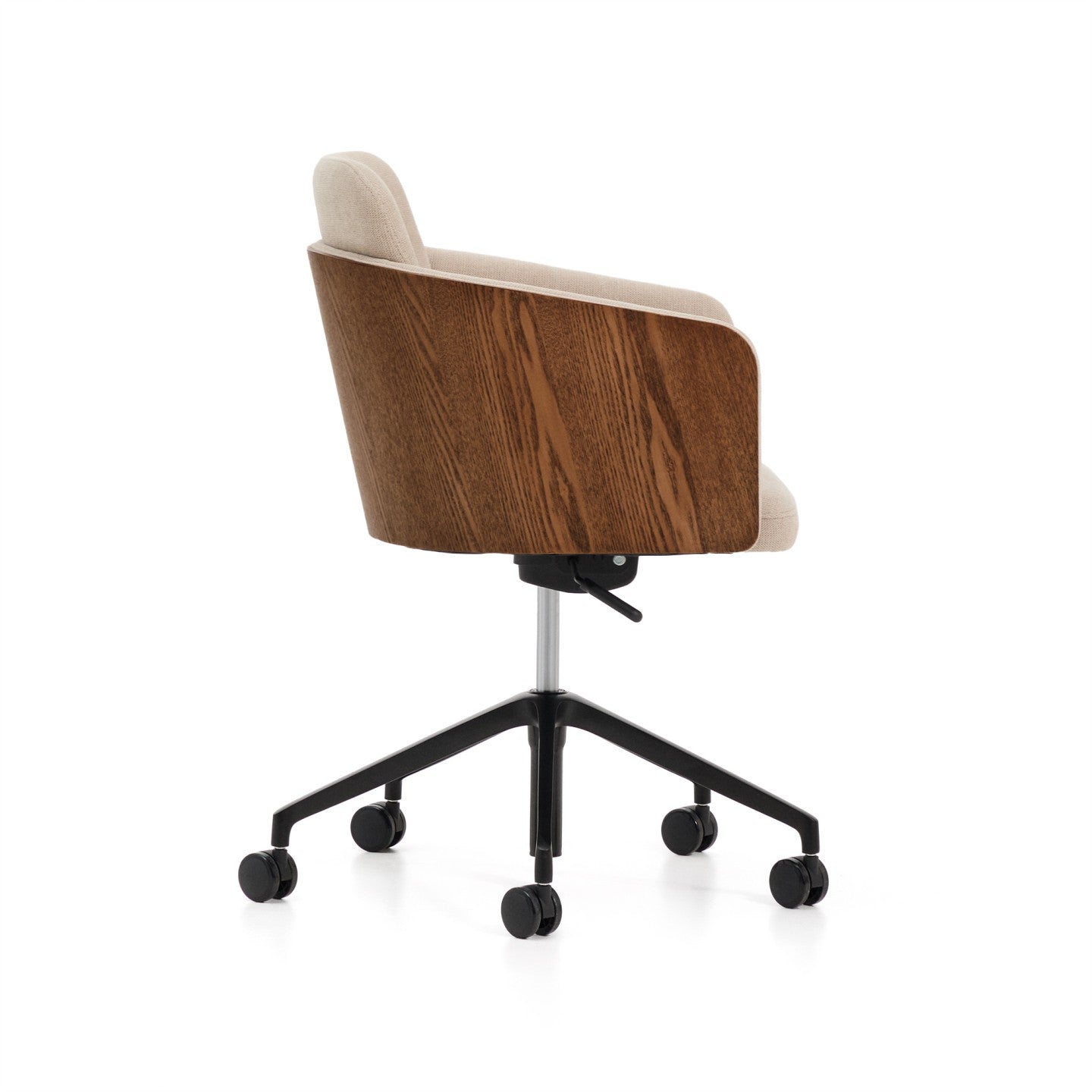 Kave Home Madai bureaustoel chenille Beige walnoot