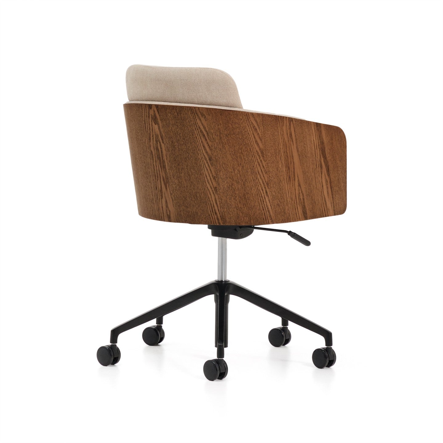 Kave Home Madai bureaustoel chenille Beige walnoot