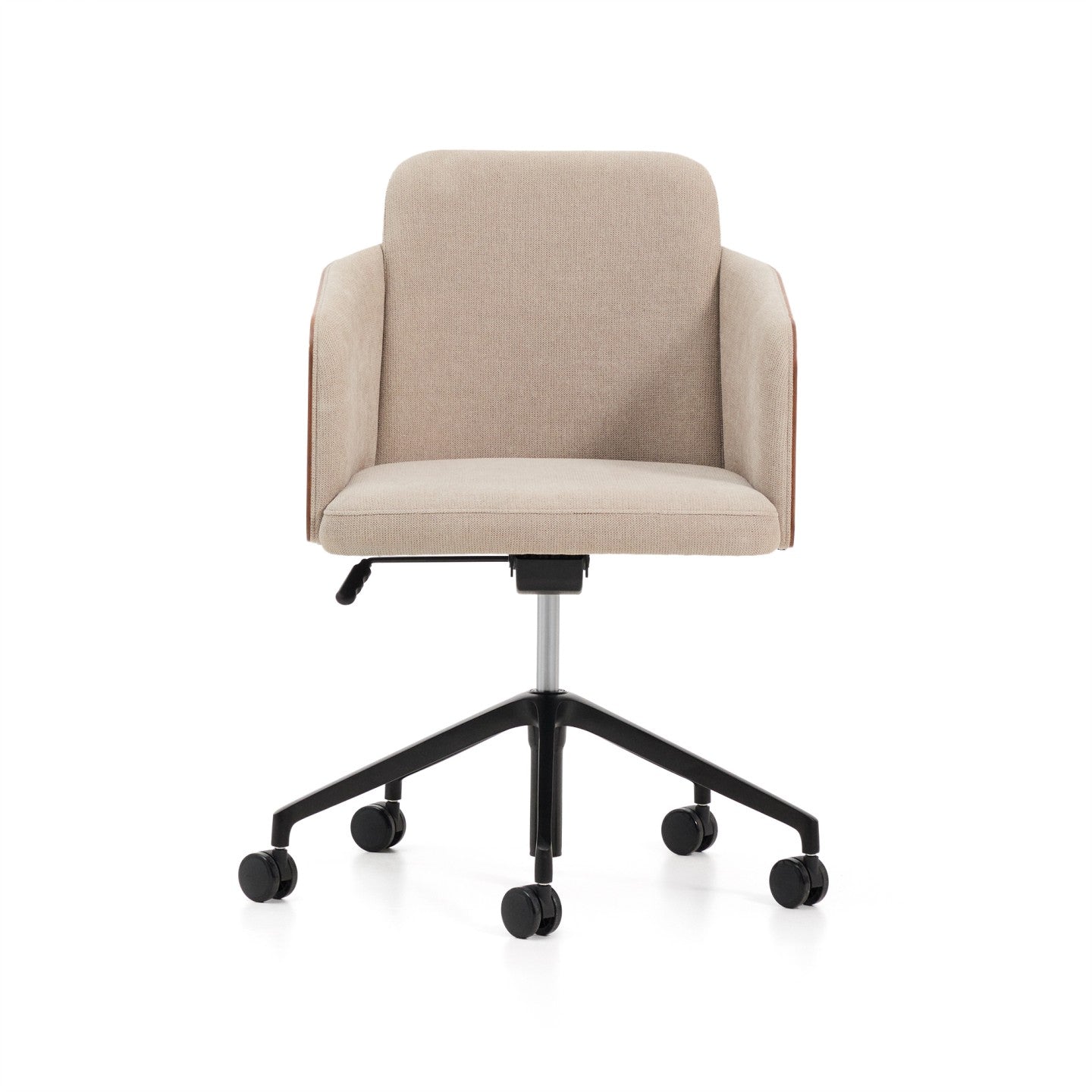 Kave Home Madai bureaustoel chenille Beige walnoot