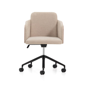 Kave Home Madai bureaustoel chenille Beige walnoot