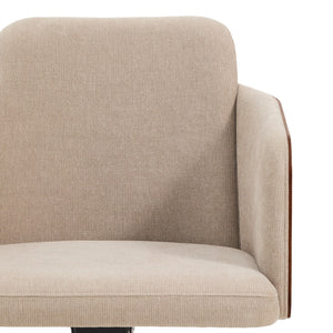 Kave Home Madai bureaustoel chenille Beige walnoot