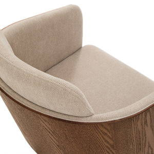 Kave Home Madai bureaustoel chenille Beige walnoot