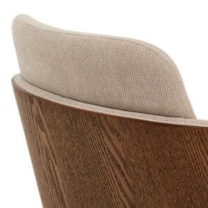 Kave Home Madai bureaustoel chenille Beige walnoot