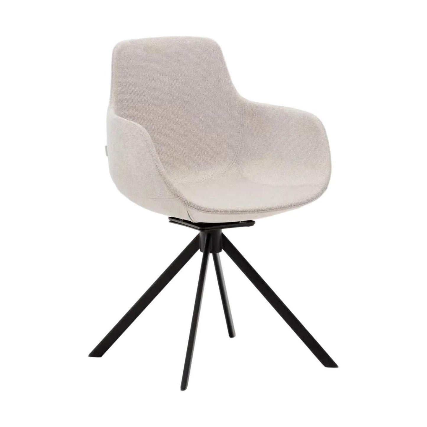 Kave Home Tissiana eetkamerstoel draaibaar chenille Beige