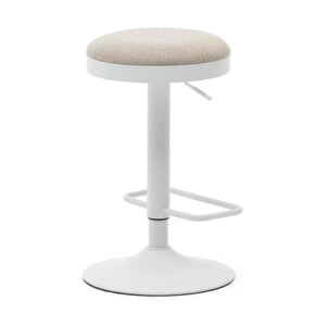 Kave Home Zaib verstelbare barkruk chenille Beige
