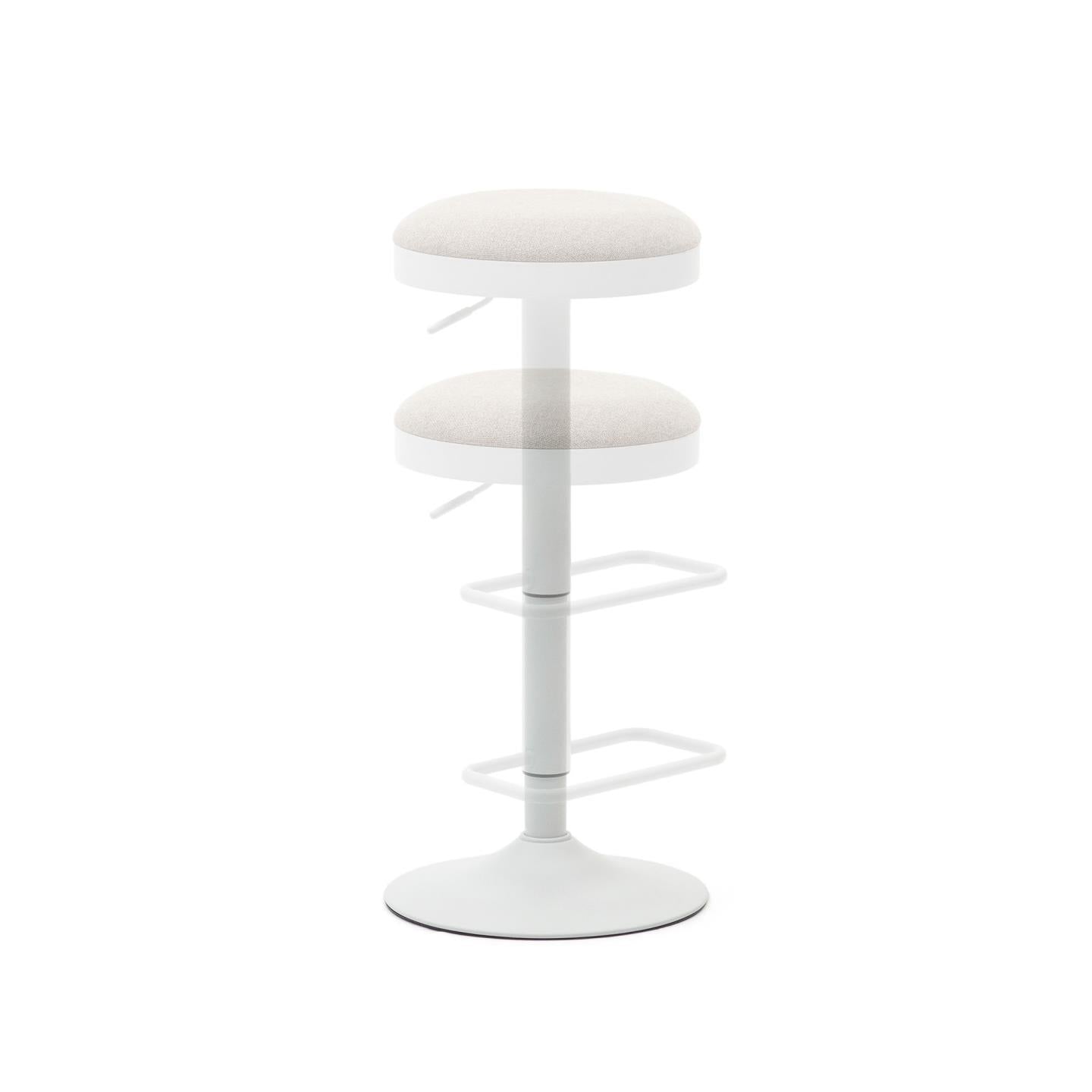 Kave Home Zaib verstelbare barkruk chenille Beige