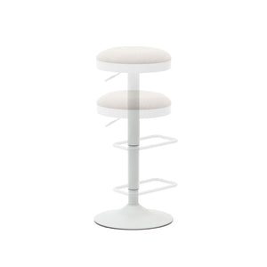 Kave Home Zaib verstelbare barkruk chenille Beige