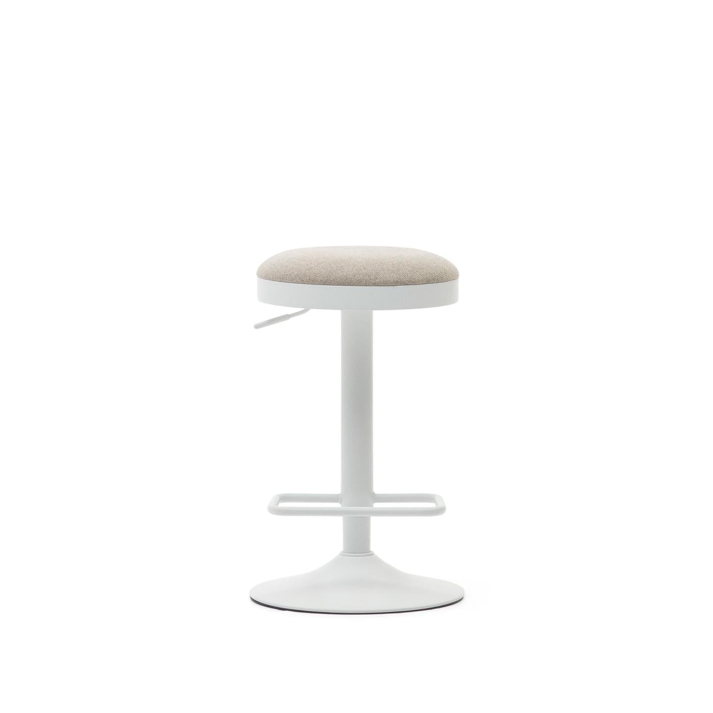 Kave Home Zaib verstelbare barkruk chenille Beige