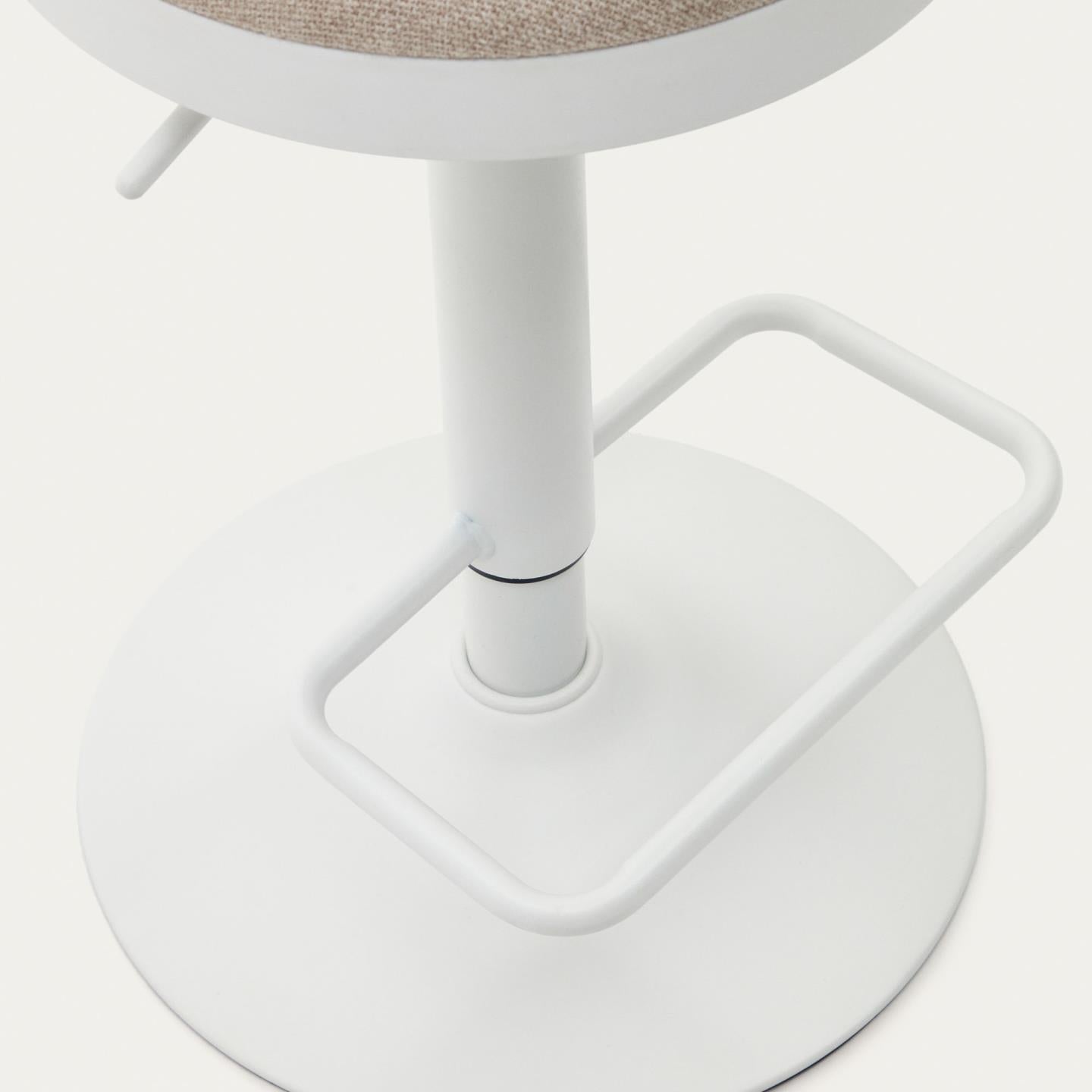 Kave Home Zaib verstelbare barkruk chenille Beige