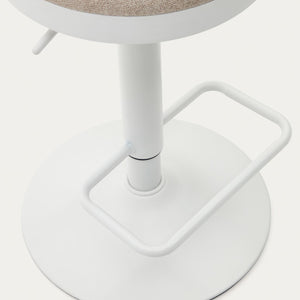 Kave Home Zaib verstelbare barkruk chenille Beige