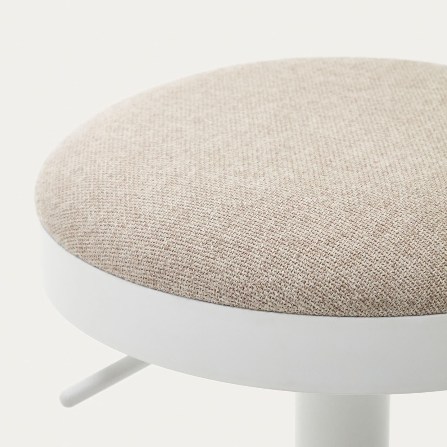 Kave Home Zaib verstelbare barkruk chenille Beige