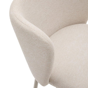 Kave Home Ciselia barkruk H75 chenille Beige poot beige
