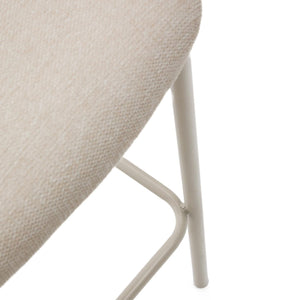 Kave Home Ciselia barkruk H75 chenille Beige poot beige