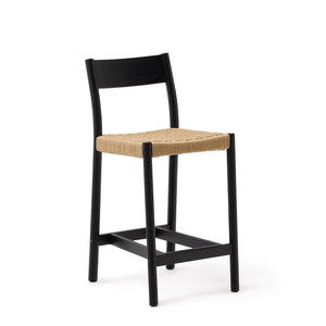 Kave Home Yalia barkruk H65 met rugleuning Zwart