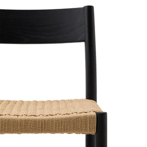Kave Home Yalia barkruk H65 met rugleuning Zwart