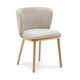 Kave Home Ciselia eetkamerstoel chenille Beige poot hout
