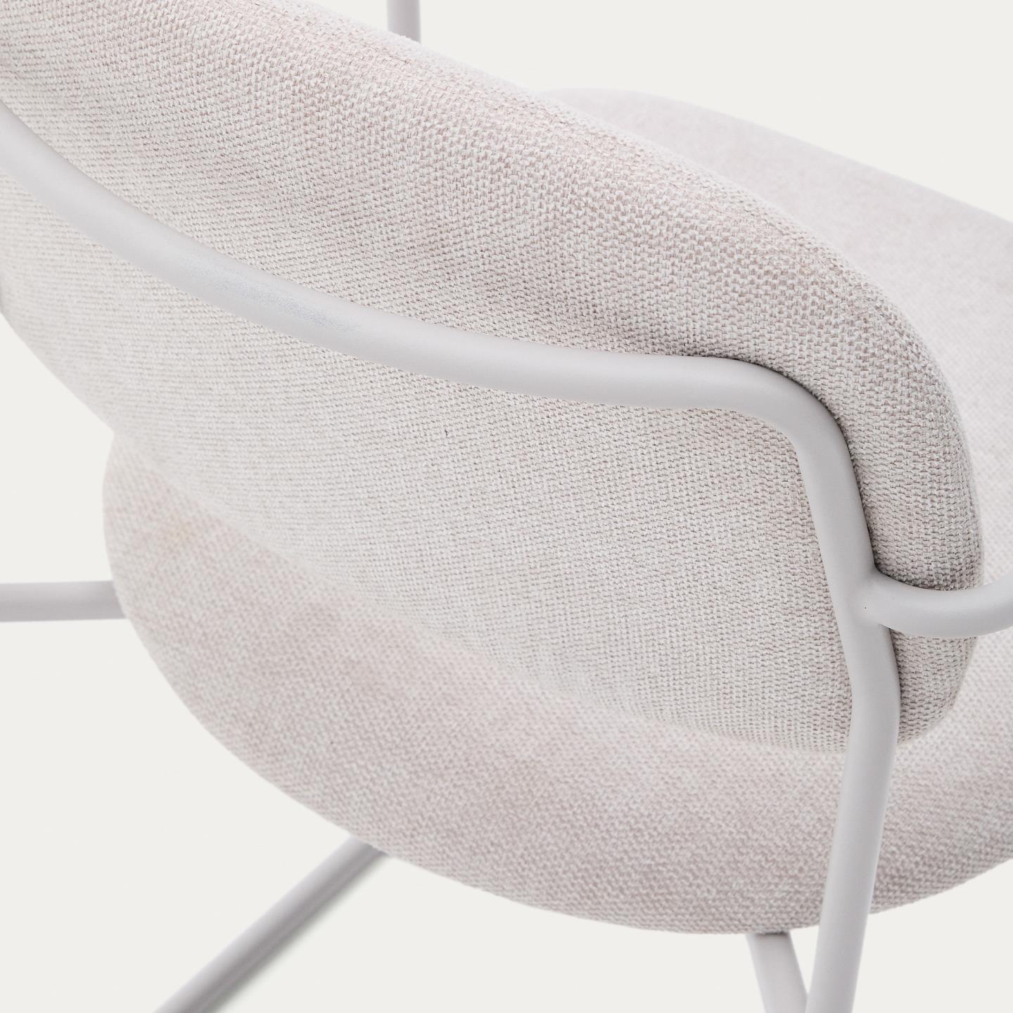Kave Home Meli eetkamerstoel met arm chenille Beige