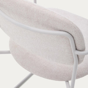 Kave Home Meli eetkamerstoel met arm chenille Beige