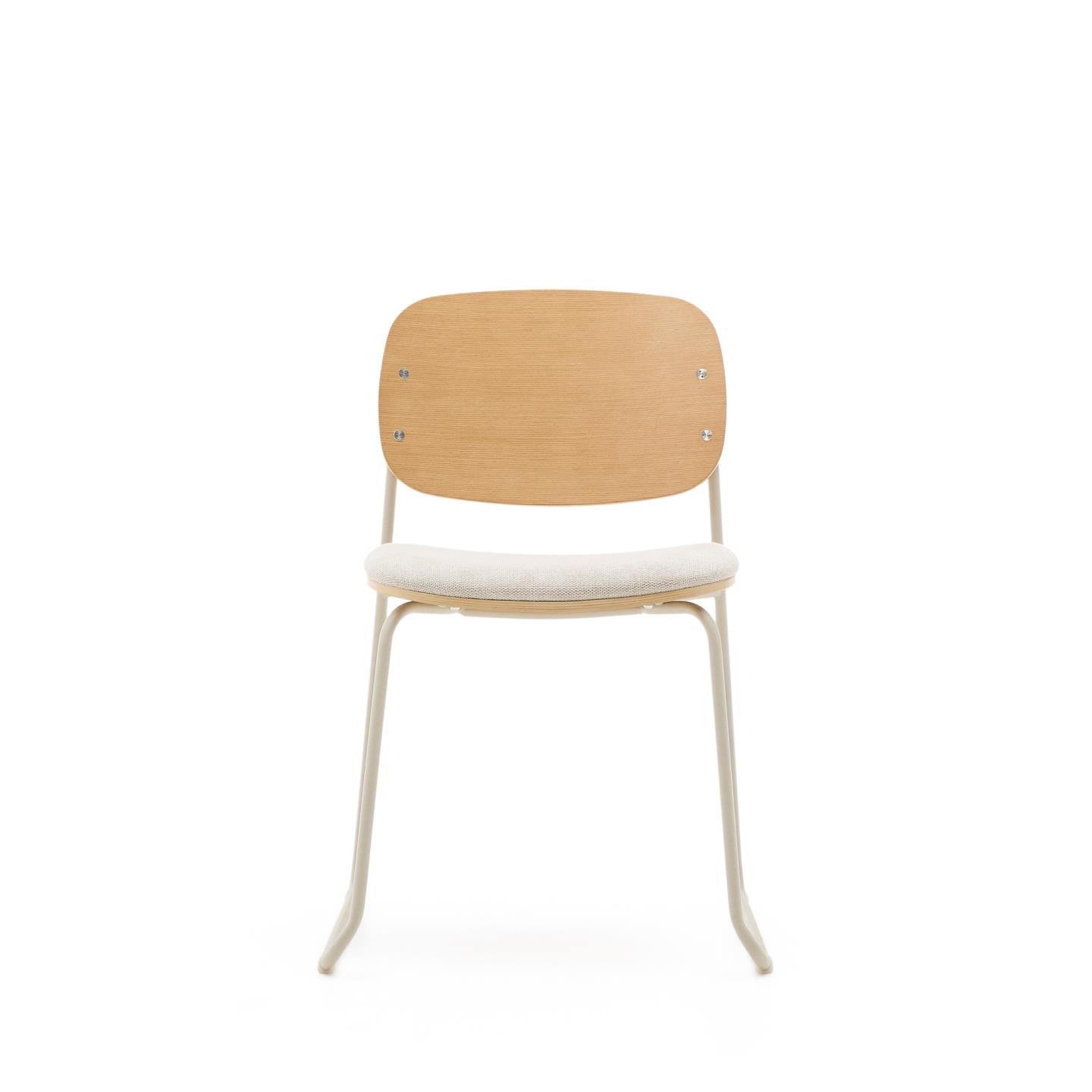 Kave Home Meli eetkamerstoel multiplex chenille Beige