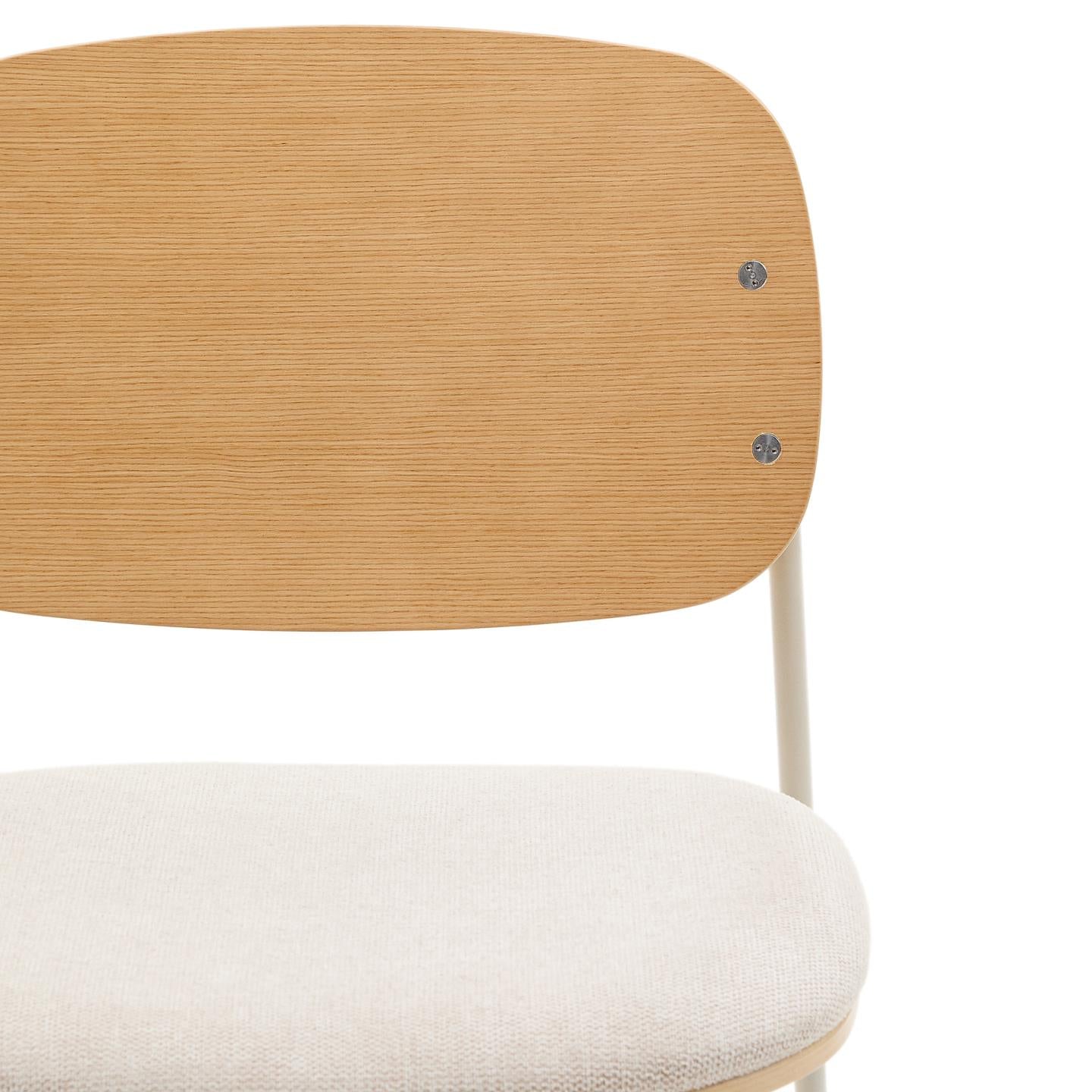 Kave Home Meli eetkamerstoel multiplex chenille Beige