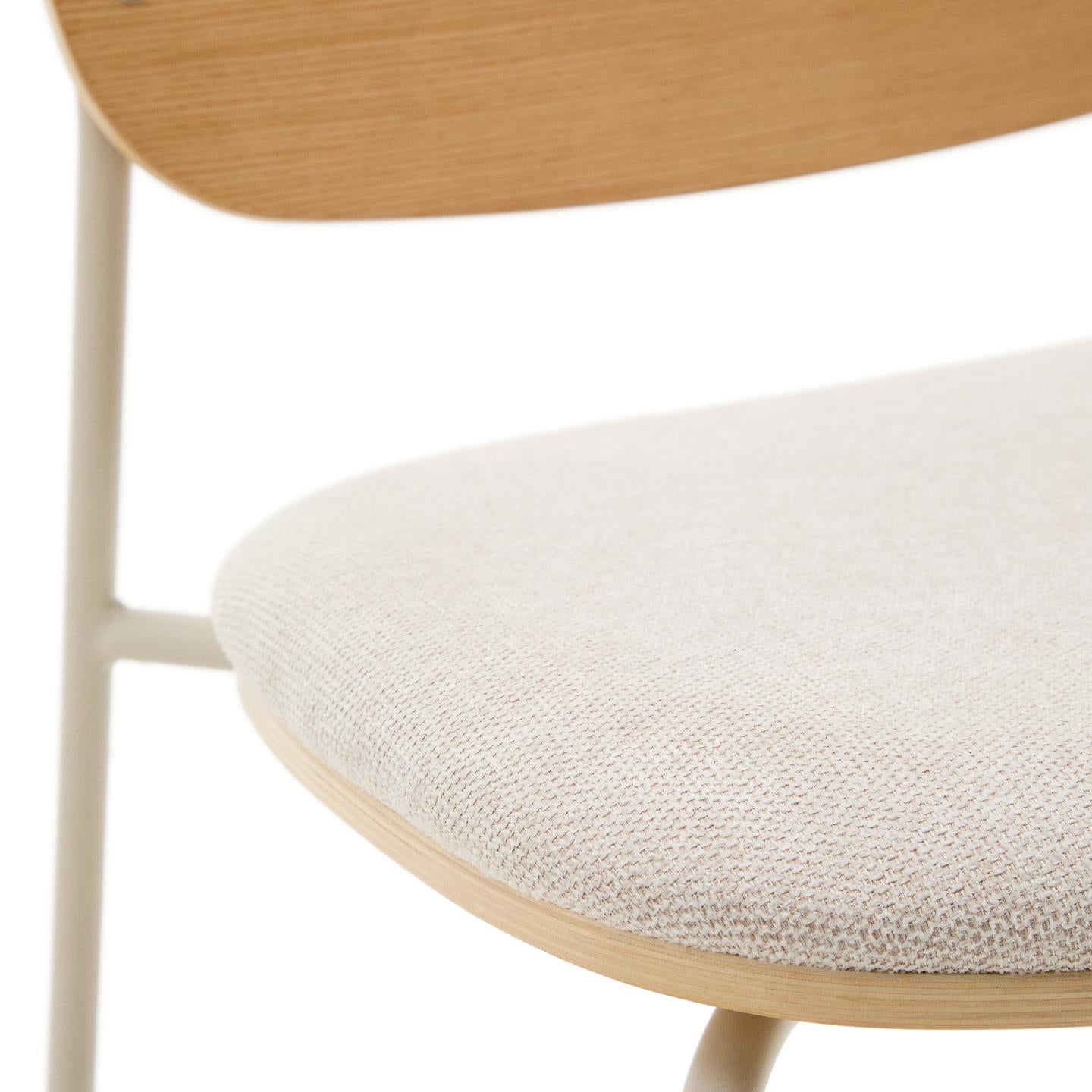 Kave Home Meli eetkamerstoel multiplex chenille Beige