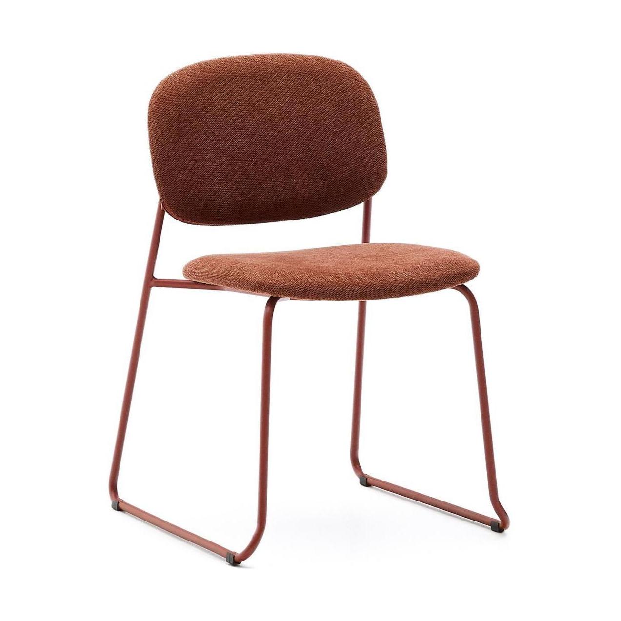 Kave Home Meli eetkamerstoel chenille Terracotta