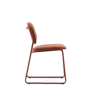 Kave Home Meli eetkamerstoel chenille Terracotta