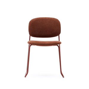 Kave Home Meli eetkamerstoel chenille Terracotta