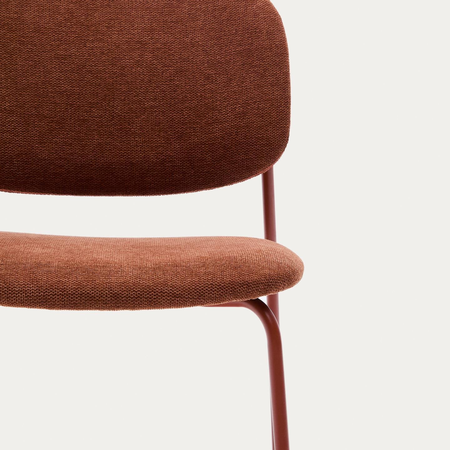 Kave Home Meli eetkamerstoel chenille Terracotta