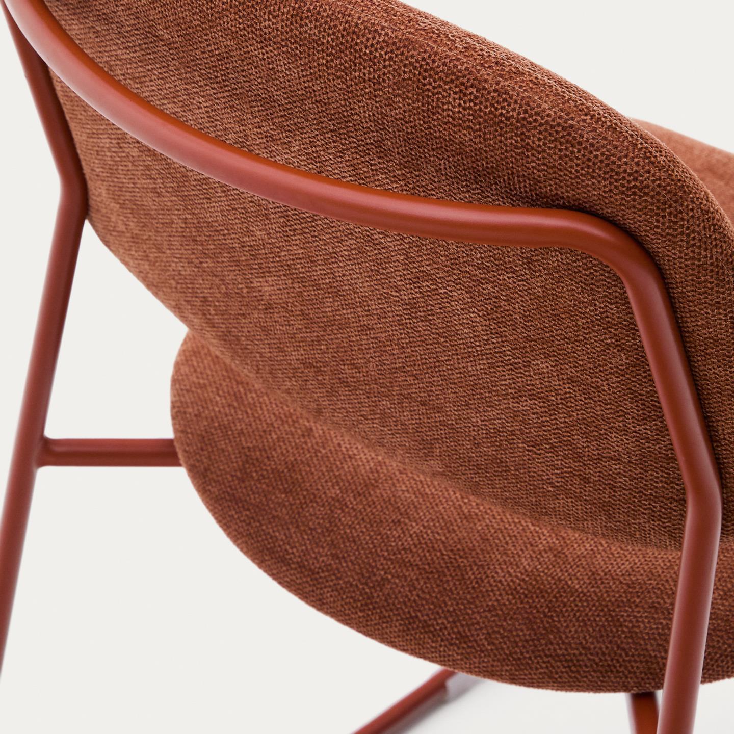 Kave Home Meli eetkamerstoel chenille Terracotta
