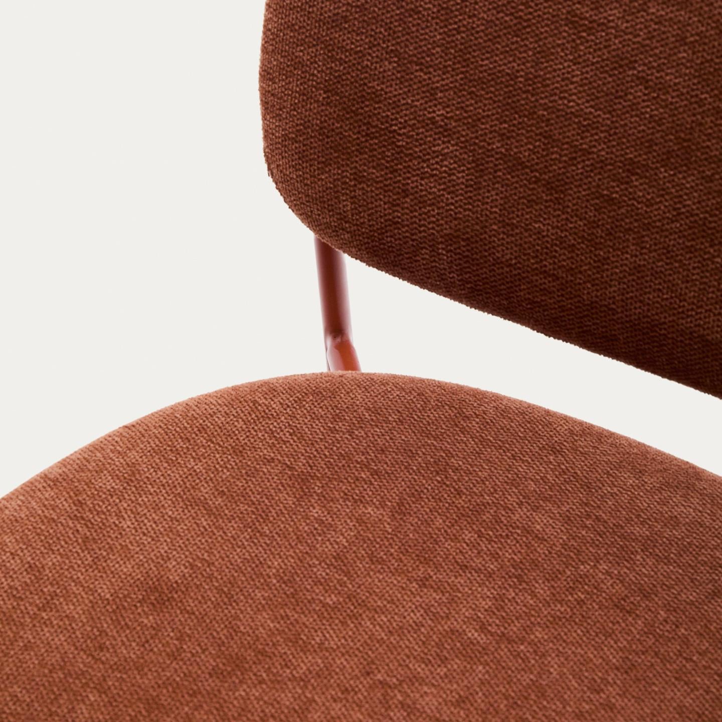 Kave Home Meli eetkamerstoel chenille Terracotta