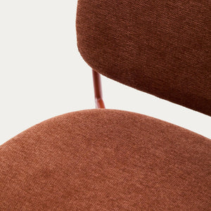 Kave Home Meli eetkamerstoel chenille Terracotta