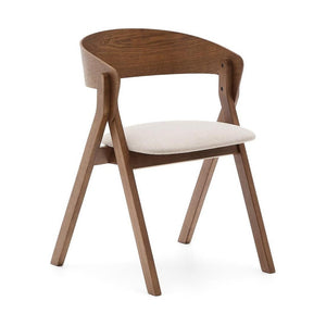 Kave Home Godia eetkamerstoel chenille Beige/wenge