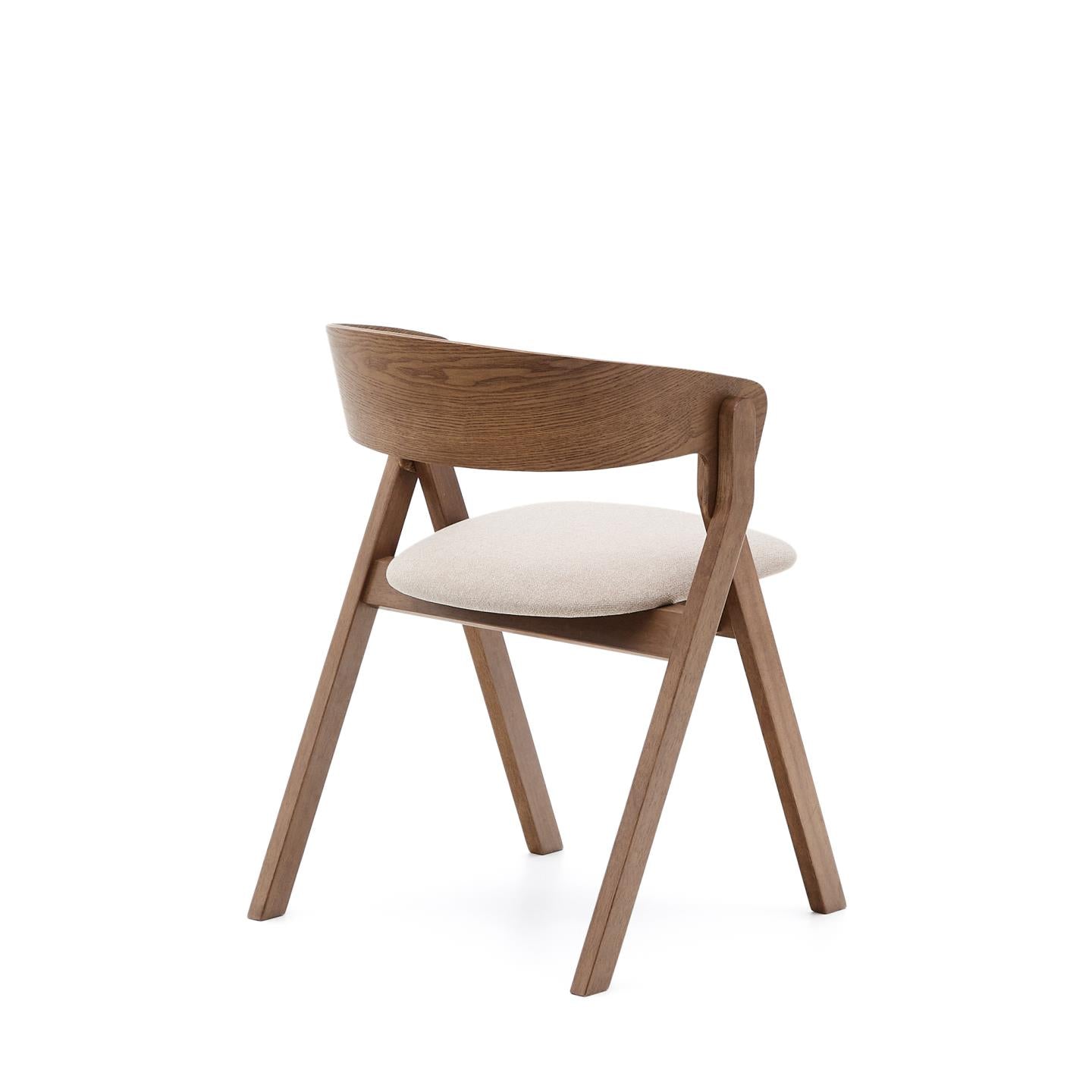 Kave Home Godia eetkamerstoel chenille Beige/wenge
