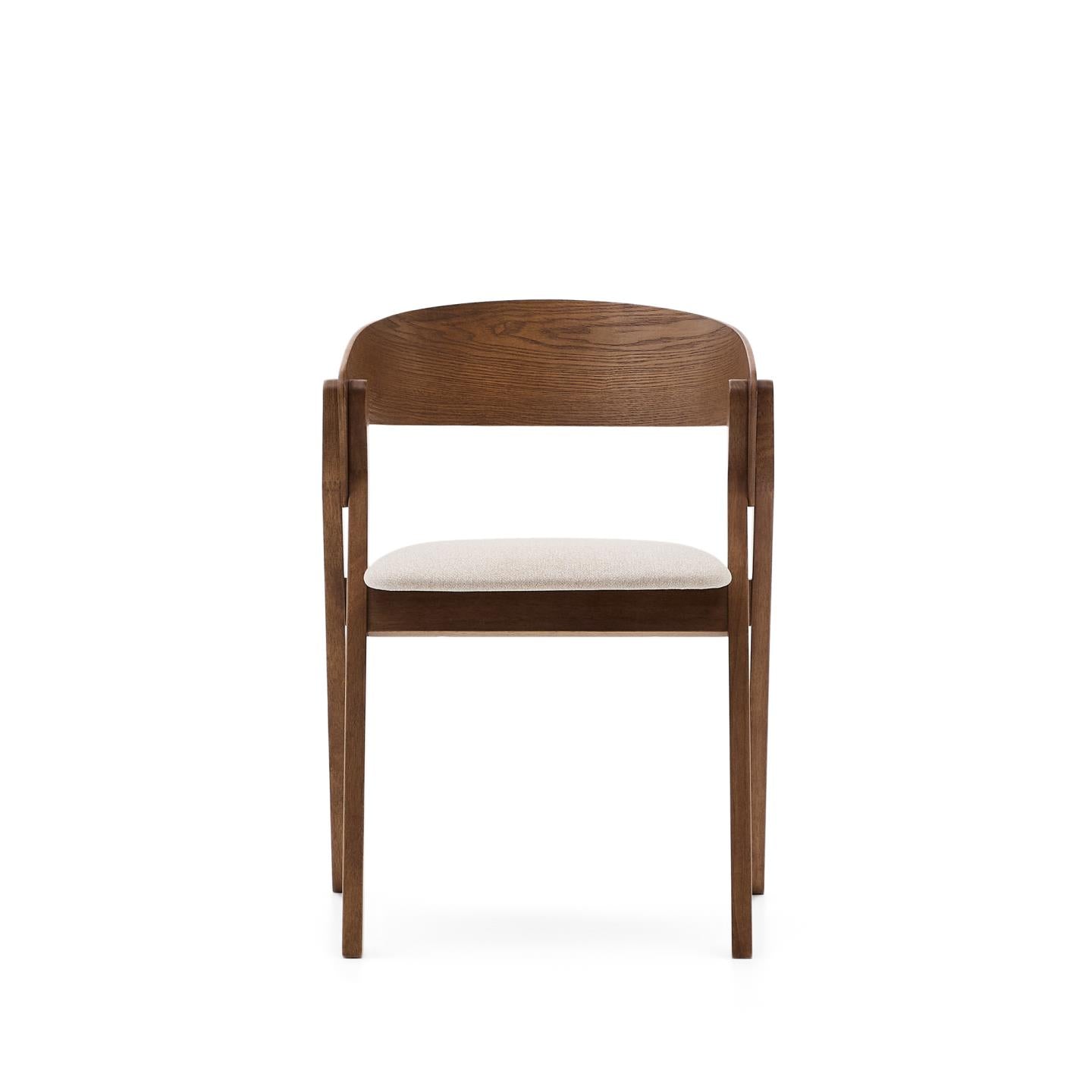 Kave Home Godia eetkamerstoel chenille Beige/wenge
