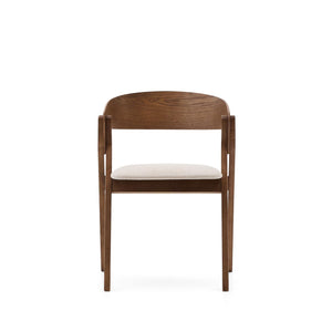 Kave Home Godia eetkamerstoel chenille Beige/wenge