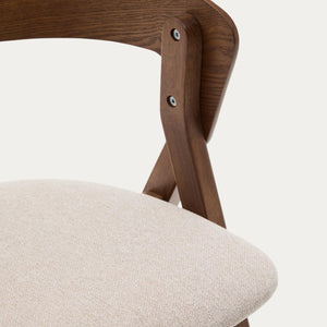 Kave Home Godia eetkamerstoel chenille Beige/wenge