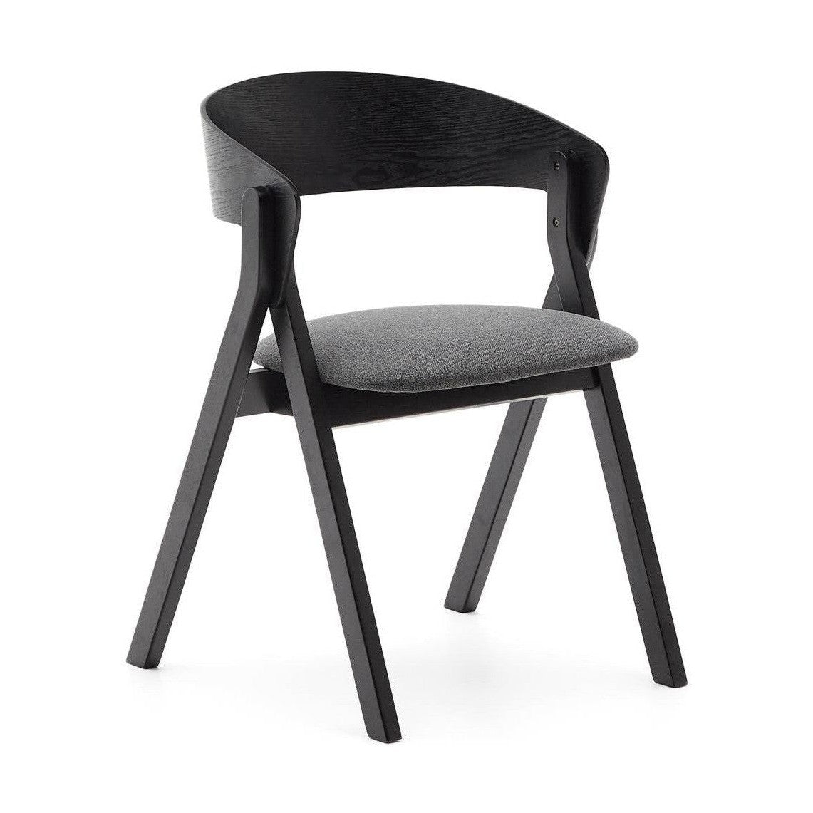 Kave Home Godia eetkamerstoel chenille Grijs/zwart