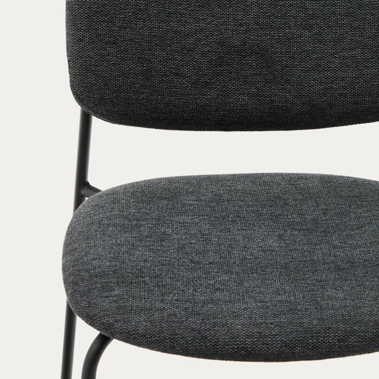 Kave Home Meli eetkamerstoel chenille Grijs