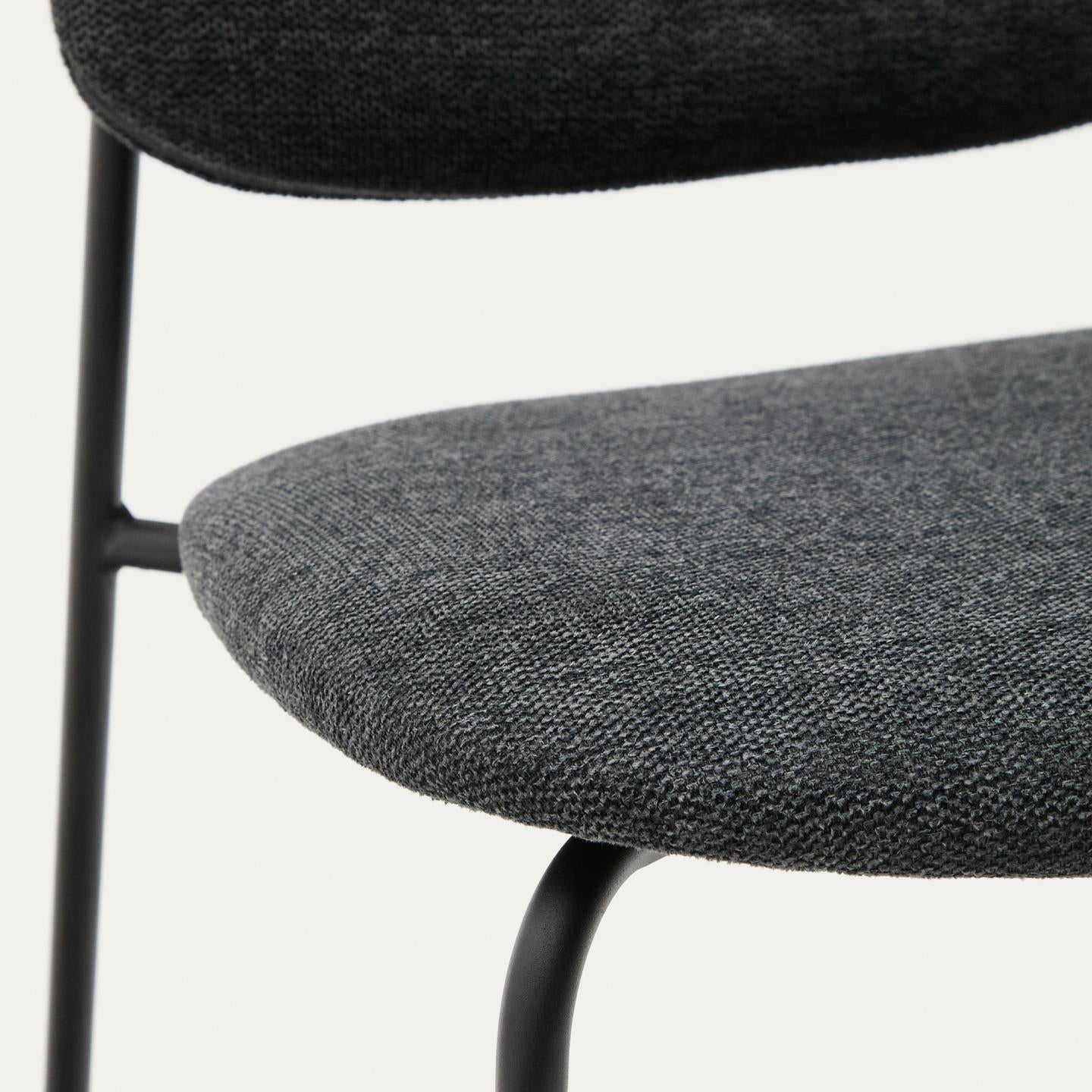 Kave Home Meli eetkamerstoel chenille Grijs