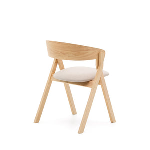 Kave Home Godia eetkamerstoel chenille Beige/naturel
