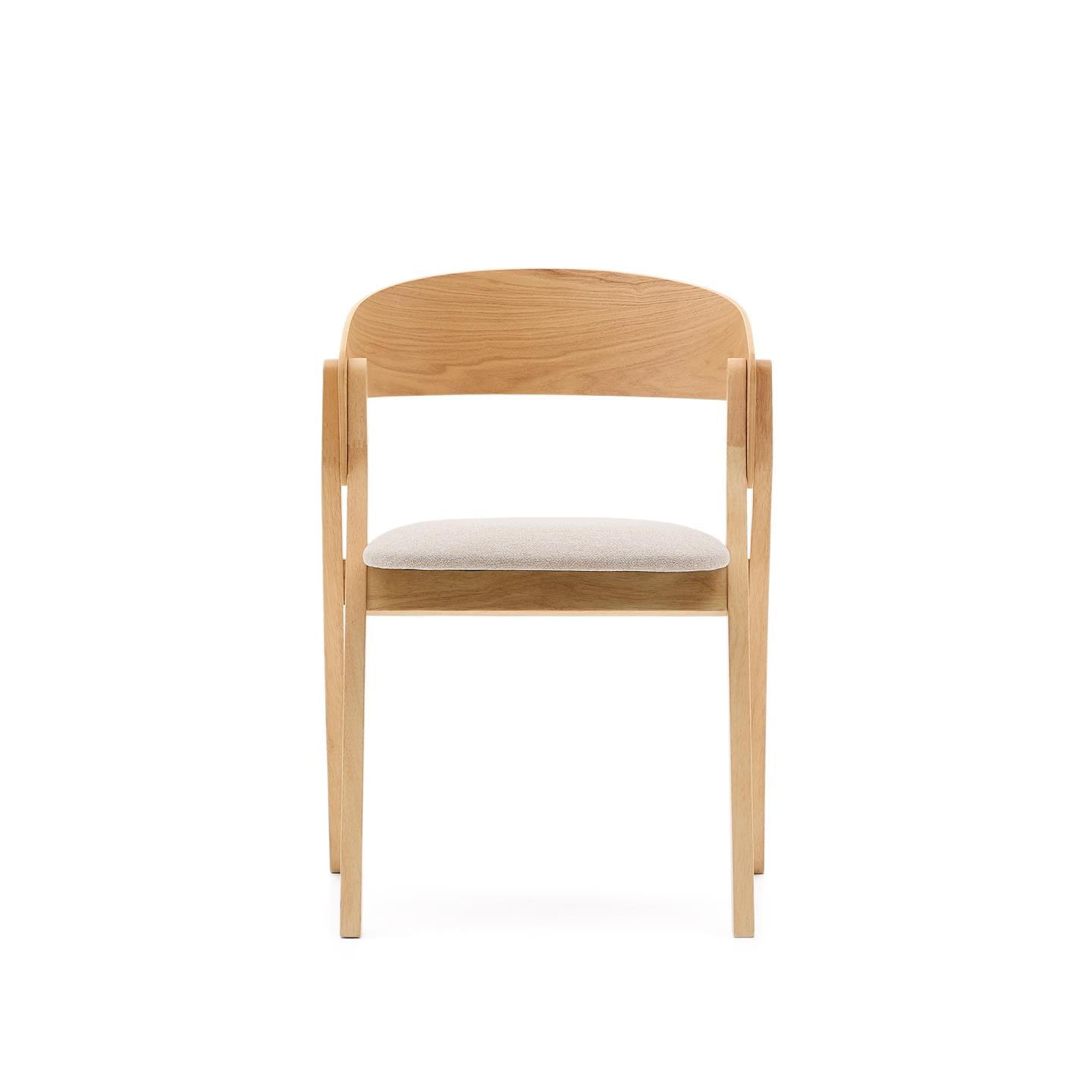 Kave Home Godia eetkamerstoel chenille Beige/naturel