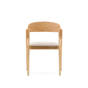Kave Home Godia eetkamerstoel chenille Beige/naturel