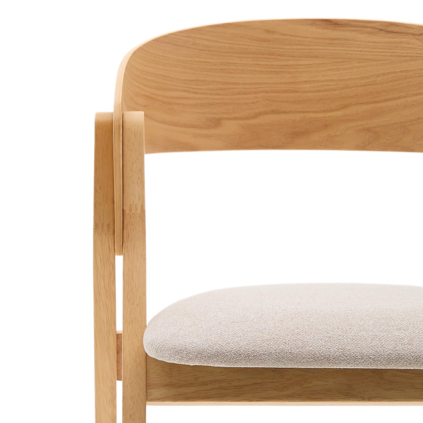 Kave Home Godia eetkamerstoel chenille Beige/naturel