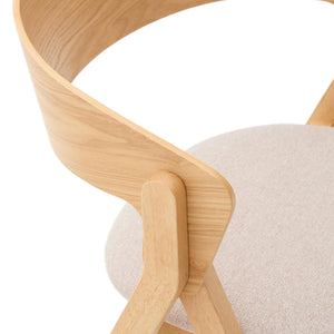 Kave Home Godia eetkamerstoel chenille Beige/naturel